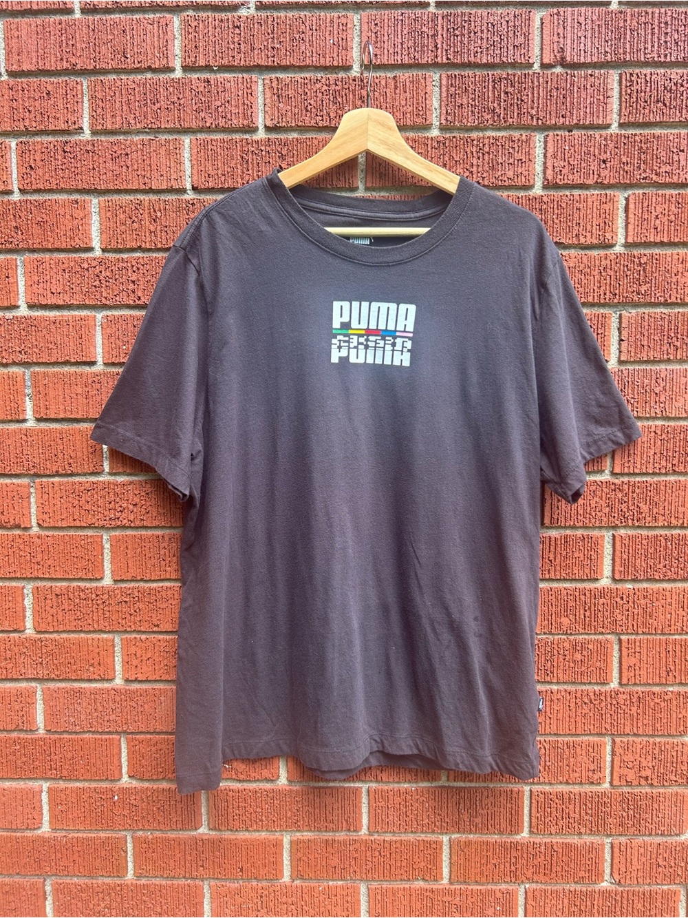 Puma Glitch Logo Graphic T-Shirt Men’s XL Black